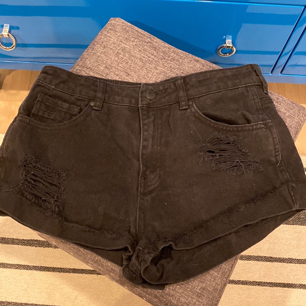 Kendall and Kylie black ripped shorts